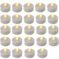 MARELIDA LED Teelichter flackernd flammenlos inkl. Batterien Timer D: 3,6cm weiß 24er Set