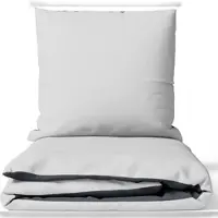Leonado vicenti Satin Bettwäsche 155x220 cm 100% Baumwolle Grau Luxus Set Uni Wendeseite Anthrazit Kissenbezug 80x80 cm Reißverschluss