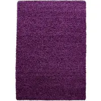 KADIMA DESIGN Teppich Hochflor Unifarben Polypropylen Wohnzimmer Shaggy Violett Läufer 100x200 |