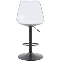 STILVORA Barhocker Metall/Kunststoff Schwarz/Transparent höhenverstellbar 60-80 cm