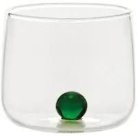Zafferano Bilia Tumbler Junior Set mit 6 kleinen Gläsern für Liköre und Bitter aus Borosilikatglas, grüne Farbe, elegantes Design für jeden Anlass.