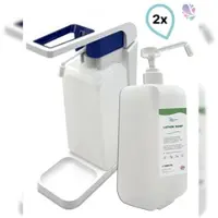 Blanc HYGIENIC SET: Hebelspender 1.000ml + 2x 1 Liter Lotion Cremeseife mit vormontierter Pumpe