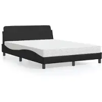 vidaXL Bett mit Matratze "Dover" Schwarz 140x200 cm Kunstleder