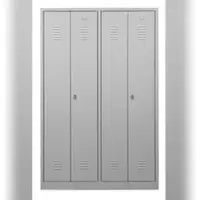 Proregal Garderobenspind Camel | 4-Fächer & 2-Schlösser| HxBxT 180x117x50 cm | Vorhängeschloss | Grau