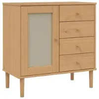 Helloshop26 - Buffet Sideboard Kommode Kleiderschrank Aufbewahrungsmöbel Organizer für Küche Wohnzimmer Lounge Rattanoptik 80 x 40 02_0036232