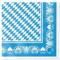 Sovie HORECA Serviette Bavaria in Blau aus Tissue Deluxe, 4-lagig, 40 x 40 cm, 50 Stück - Bayern Bayerisch Wies ́n Volksfest