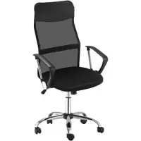 STILVORA Bürostuhl Drehstuhl ergonomisch Schwarz 65x63x119 cm mit Netz Rückenlehne Wippfunktion höhenverstellbar 360 Grad Rollen Armlehnen Kopfstütze