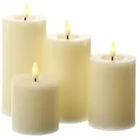 MARELIDA LED Kerzenset ELIA Echtwachs Stumpenkerzen für Adventskranz 4 Größen 4St