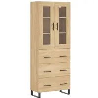 Helloshop26 - Buffet Sideboard Kommode Kleiderschrank Aufbewahrungsmöbel Organizer Küche Wohnzimmer Lounge hohe Sonoma-Eiche 69,5 x 02_0034135