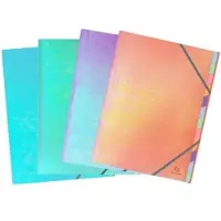 Exacompta 53230E 8x Ordnungsmappe A4, 12 Fächer, Einband PP, Innen Karton, 24x32 cm für DIN A4, Candy TidyFarben sortiert