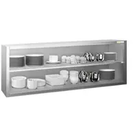 GOLDINOX Wandhängeschrank aus Edelstahl 2000x400 mm - Höhe 650 mm offen PREMIUM -