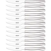 Arcos Table Messer - Box 12 Stück Steakmesser Tafelmesser - Monoblock aus einem Stück Edelstahl 110 mm Farbe Silber (12 pcs)