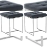 Proregal CHEFGASTRO 2er Set Sitzhocker PALMA HxBxT 48x40x40cm Kunstleder Schwarz