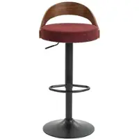 OKWISH Barhocker Drehbar 2er Set Höhenverstellbar mit Rückenlehne Ergonomisch Stabil Für Küche Wohnzimmer PolyurethanWeinrot