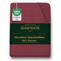 EXKLUSIV HEIMTEXTIL Microfaser Marke Spannbettlaken 120 x 200 cm + 30 cm Bordeaux