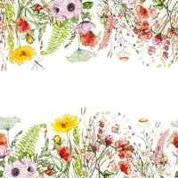 Home Fashion , Field of Flowers, Lunch-Servietten aufgefaltetes Maß 33 cm x 33 cm, im Viertelfalz, 20 Stück pro Pack, 12 Pack pro Karton