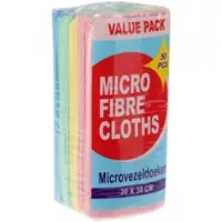 Wellhome - Set mit 50 Mikrofasertüchern 30 x 30 cm, 100 % Polyester – Packung mit 4 Farben