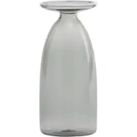 Zafferano Un Fiore Vase (22 cl) aus mundgeblasenem Borosilikatglas, elegantes Design mit ausgestellter Mündung und Glaspaste-Dekor, Farbe: Grau