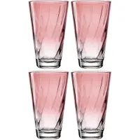 Leonardo Gläser-Set "Trinkglas, TWIST, 300 ml, 4er-Set", rot, H:13cm Ø:8cm, Glas, Trinkgefäße, Gläser-Set, Longdrinkbecher, spülmaschinengeeignet
