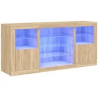 Helloshop26 - Buffet Sideboard Kommode Kleiderschrank Aufbewahrungsmöbel Organizer für Küche Wohnzimmer Lounge mit LED-Beleuchtung 02_0029938
