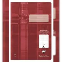 Clairefontaine 25x Schulheft , DIN A4, 16 Blatt, 90g, Lineatur 7 kariert 7x7mm - Bordeaux 331007C