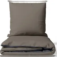 Leonado vicenti Satin Bettwäsche 135x200 cm 100% Baumwolle Luxus Set Braun Kissenbezug 80x80 cm Reißverschluss