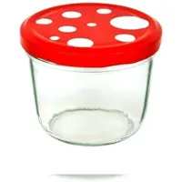 MamboCat 50er Set Sturzglas 230 ml To 82 Fliegenpilz Deckel rot weiß gepunktet incl. Diamant Gelierzauber Rezeptheft