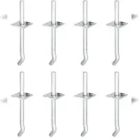GAH Alberts Alberts 8 x I-Pfostenträger, Stift Ø16x100 mm, Betonanker 200 mm, Platte 70x70 mm, feuerverzinkt, zum Einbetonieren