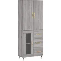Helloshop26 - Buffet Sideboard Kommode Kleiderschrank Aufbewahrungsmöbel Organizer Küche Wohnzimmer Lounge hohe Sonoma-Eiche 69,5 x 02_0035597