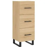 Helloshop26 - Buffet Sideboard Kommode Kleiderschrank Aufbewahrungsmöbel Organizer Küche Wohnzimmer Sonoma-Eiche 34,5 x 34 x 90 cm 02_0031531