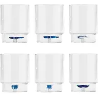 Zafferano 6er-Set Teca Mare Trinkgläser aus handgefertigtem Borosilikatglas mit verschiedenen maritimen Motiven, stapelbar und elegantem Design