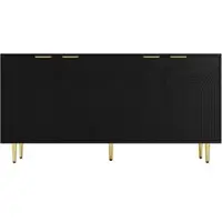 STILVORA Sideboard aus MDF/Spanplatte Schwarz 160x40x80 cm mit Soft-Close