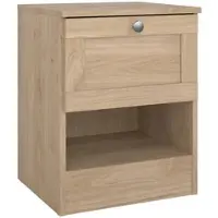 Wellhome - Nachttisch mit 1 Schublade in der Farbe Eiche 41 x 36 x 52 cm - Nalón Oak