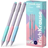 Erich Krause Kugelschreiber 0,25mm 10 Stück Blau - mit Gummigriff - Kulis Kulischreiber Stifte Schreibstifte Büro & Schulbedarf - ErgoLine Kids