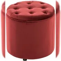 DELUKE Sitzhocker CUTUN - Samt Rot 44x44x42 cm | Hocker Schlafzimmer Polsterhocker Wohnzimmer Sitzbank Esszimmer
