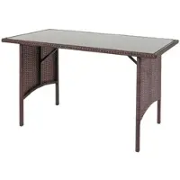 Décoshop26 - Gartentisch aus braunem Polyrattan mit Glasplatte 112 x 60 cm 04_0008557