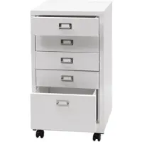 Décoshop26 - Büroschrank mit Schubladen aus weißem kaltgewalztem Stahl 75 x 40 x 41 cm 5 Schubladen 04_0008269
