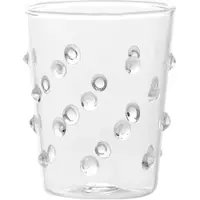 Zafferano Set mit 6 Junior-Partygläsern aus klarem Borosilikatglas mit bunter Polka-Dot-Dekoration zum Servieren von Likören und Saucen
