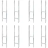 GAH Alberts Alberts 8 x H-Pfostenträger, 121x600 mm, Materialstärke 6 mm, Tiefe 60 mm, feuerverzinkt