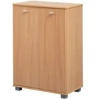 KADIMA DESIGN Schuhschrank-Kommode für bis zu 12 Paar Schuhe, 2 Türen, 3 Einlegeböden. Braun, 60x35x90 cm |