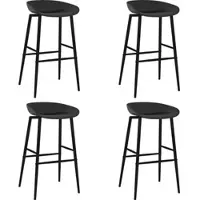 Décoshop26 - Set mit 4 Barhockern schlichte Hochstühle aus PP und schwarzem Metall DEC029423