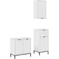 vidaXL Badezimmermöbel-Set 3 stk. Hochglanz Weiß 39,5 x 36 x 88 cm