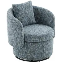 STILVORA Drehsessel Chenille Blau 72x67x76 cm mit 360 Grad Drehfunktion, verstecktem Stauraum, gepolstertem Rückenkissen, Holzrahmen, modern