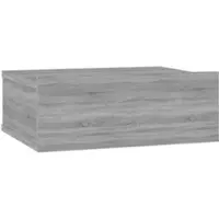Décoshop26 - Wandmontierter Nachttisch mit Schublade 40 x 30 x 15 cm graues Holzwerkstoff DEC033930