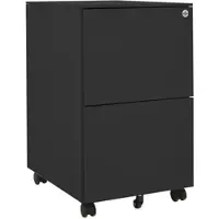 Décoshop26 - Büroschrank mit Schubladen auf Rollen 2 Schubladen 39 x 45 x 67 cm anthrazitfarbener Stahl DEC024559