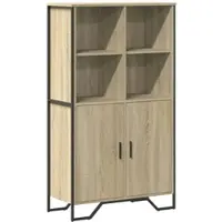 Helloshop26 - Buffet Sideboard Kommode Kleiderschrank Aufbewahrungsmöbel Organizer Küche Wohnzimmer Lounge hohe Sonoma-Eiche 79,5 x 02_0034207