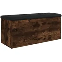 Décoshop26 - Aufbewahrungsbank mit schwarzem Sitzkissen 102 x 42 x 45 cm Holzwerkstoff Farbe: geräucherte Eiche DEC024715