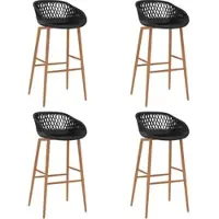 Décoshop26 - Set aus 4 Barhockern/Hochstühlen aus schwarzem PP mit Netzoptik DEC029424