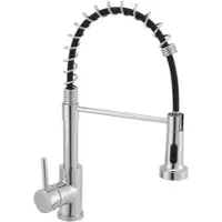 Home Nature Wohnkonzept Gastronomie Küchenarmatur Chrom glänzend mit ausziehbarer Brause – 2 Strahlarten, Edelstahl Wasserhahn Küche Silber