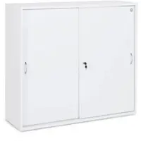 Ceha Schiebetüren- und Sideboard Büroschrank Holz 120 cm Breite in Dekor weiß mit 3OH